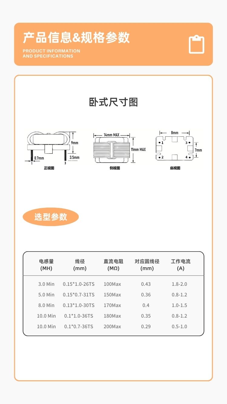 SQ/TD1010扁平线共模电感